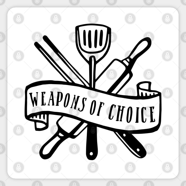 Kitchen Series: Weapons of Choice Sticker by Jarecrow 